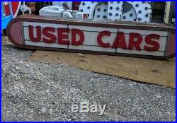 Old Original 50's Roadside Marquee Welcome or Used Cars Vintage Neon Sign