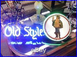 Old Style Lager Beer Vintage Neon Light Lighted Sign Bar Man Cave No Shipping
