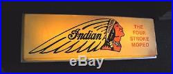 Old Vintage Indian Moped Motorcycle sign, look at my ebay porcelain neon auctions