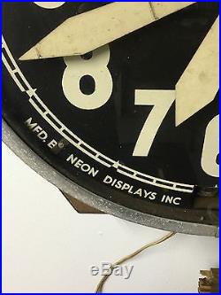 Old Vintage Neon-Display Inc. Clock Co. Newark N. J Back Bar Display Collectible