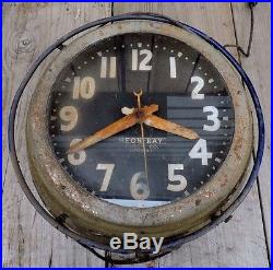 Old Vintage Neon-Ray Clock Co. Buffalo, New York Blue Neon Shop Clock