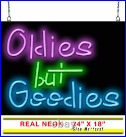 Oldies But Goodies Neon Sign Jantec 24x 18 Antique Records Vintage Music