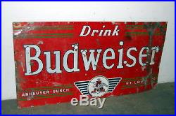 Original 1930s Porcelain Budweiser Neon Sign Vintage Advertsing