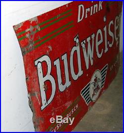 Original 1930s Porcelain Budweiser Neon Sign Vintage Advertsing