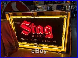 Original 1940's Stag Beer Porcelain Neon Sign St Louis, Missouri Vintage