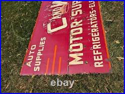 Original 1940s 50s C&W Motor Supply Single Sided Porcelain Neon Sign