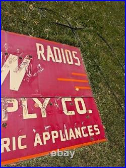 Original 1940s 50s C&W Motor Supply Single Sided Porcelain Neon Sign