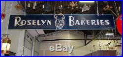 Original 1940s Masonite Double Sided Roselyn Bakeries Neon Sign, Vintage Antique