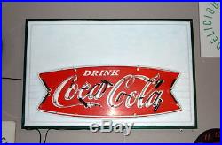 Original 1960s Coca Cola Neon Fishtail Sign, Vintage Coke