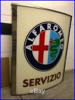 Original ALFA ROMEO Lighted Sign Neon Service Vintage 1970s Dealership NOS MINT