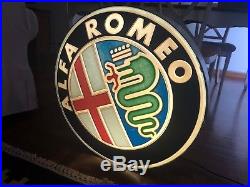 Original ALFA ROMEO Lighted Sign Neon Vintage Service Dealership 1990s Genuine