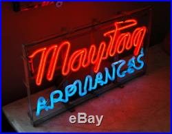 Original Antique Maytag Appliances Neon, Storefront Sign, Vintage Advertising