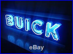 Original BUICK BIG Neon PORCELAIN Dealership sign VINTAGE 5-1/2' X 1'11 old