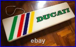 Original DUCATI Sign Vintage 1980's Dealer Service Lighted Neon NOS 888 851 916