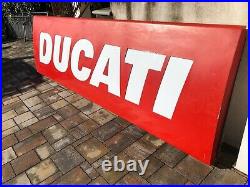 Original Huge DUCATI Sign Service Vintage Dealership Neon Lighted Factory Logo