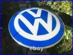 Original VOLKSWAGEN Sign Dealer VW Vintage 1990's Service Neon Lighted LOLLIPOP