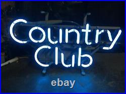 Original Vintage Country Club Beer Neon Sign in Box Blue