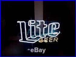 Original Vintage Miller Lite Beer Old Style Neon Light Up Sign
