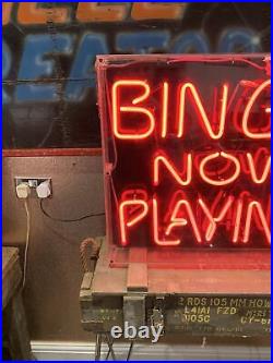 Original Vintage Neon Prize Bingo Sign In Perspex Case