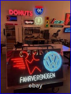 Original Vintage Volkswagen Dealership Neon Sign 5x3 Ft