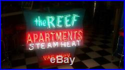 Original neon sign REEF APARTMENTS Wildwood NJ vintage neon mid-century design