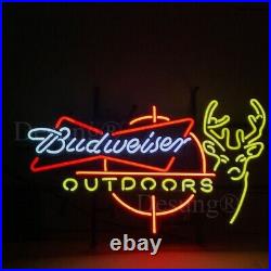 Outdoors Deer 24x20 Neon Sign Man Cave Beer Bar Handmade Vintage Display Lamp