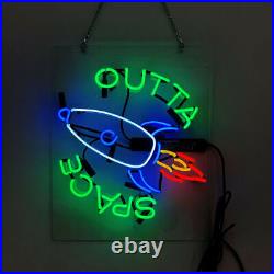 Outta Space Rocket Custom Real Glass Neon Sign Vintage Cave Room Gift Light