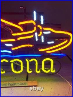 PICK UP ONLY? RARE VINTAGE Corona Seaplane Neon Beer Bar Aviation Sign Light