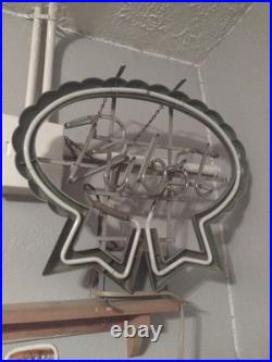 Pabst Blue Ribbon Beer Neon Light Sign 21x 20.5 Vintage PBR. 1983. Bar / Pub