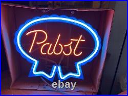 Pabst Blue Ribbon Beer Neon Vintage NOS Window Sign 1983 New In Box NIB Rare