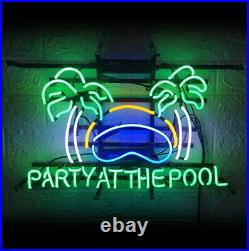 Party At The Pool Custom Pub Artwork Vintage Boutique Neon Sign Light Decor