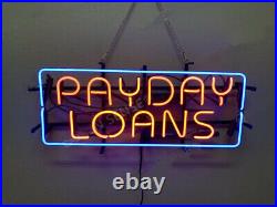 Payday Loans Glass Wall Decor Window Vintage Neon Sign Light Corridor Lamp