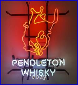 Pendleton Whiskey Glass Vintage Neon Sign Light Man Cave Bar Beer Decor 24x20