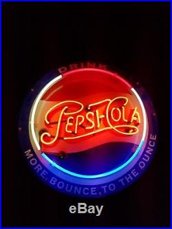 Pepsi cola Real Glass Bar Beer Neon Light Sign vintage 24x24 AUTHENTIC RARE