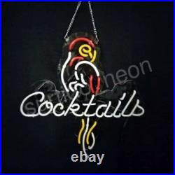 Pink Cocktails Parrot Vintage Style Neon Beer Sign Bar Shop Wall Custom Light 24
