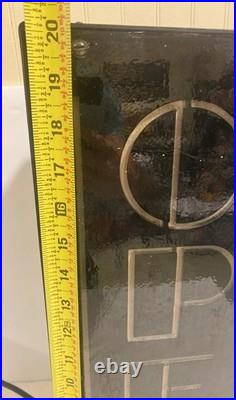 Pink & Green Neon Open Sign Real Neon Tubing. Vintage-80s Neon Colors