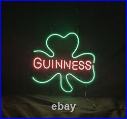 Pink Guinness Shamrock Clover Neon Sign Wall Eye-catching Vintage Glass Bar