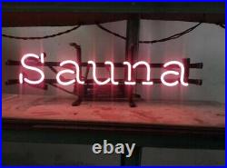 Pink Sauna Vintage Window Lamp Neon Light Sign Glass Pub Artwork Gift 16