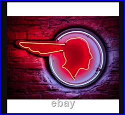 Pontiac Neon Sign / Indian Head Signs / Dealership / Vintage Garage Mens Decor