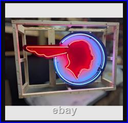 Pontiac Neon Sign / Indian Head Signs / Dealership / Vintage Garage Mens Decor