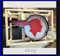 Pontiac Neon Sign / Indian Head Signs / Dealership / Vintage Garage Mens Decor