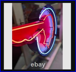Pontiac Neon Sign / Indian Head Signs / Dealership / Vintage Garage Mens Decor