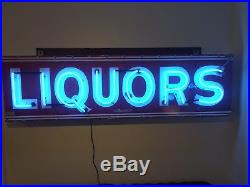 Porcelain Liquors Neon Sign, Vintage Bar Man cave