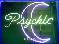 Psychic Moon Display Real Glass Neon Sign Vintage Cave Room Light