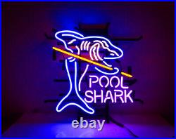 Purple Shark Pool Neon Sign Light Vintage Style Snooker Game Room Wall Decor