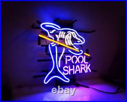 Purple Shark Pool Neon Sign Light Vintage Style Snooker Game Room Wall Decor