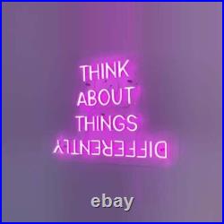 Purple Think About Things Differently Neon Light Sign Workshop Decor Vintage