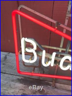RARE 60s Bud BUDWEISER BEER NEON BOWTIE BAR Display SIGN 27 Emblem Orig Vtg HTF