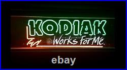 RARE Kodiak'Works for Me'Neon Sign Advertisement Vintage Real Glass Neon Light