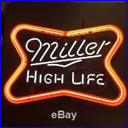 RARE MILLER HIGH LIFE AUTHENTIC Neon Sign Beer Bar Pub Light VINTAGE BOWTIE
